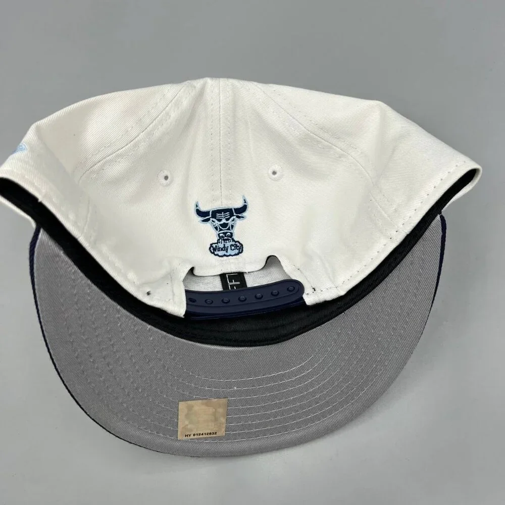 Chicago Bulls Hat Men White Blue Windy City 9Fifty New Era NBA Snap Back Cap‎